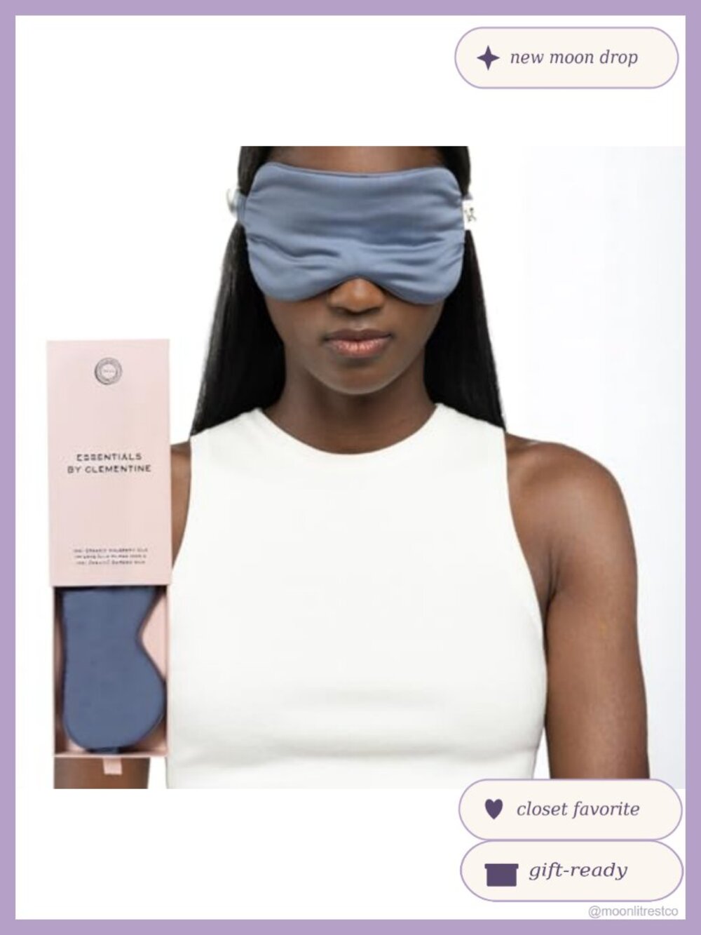 Oversized Silk Sleep Mask Bamboo Silver Ion Blackout Eye Mask